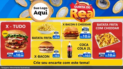 Modelo de TV para TV Horizontal com o tema Quinta do Real para Hamburgueria
