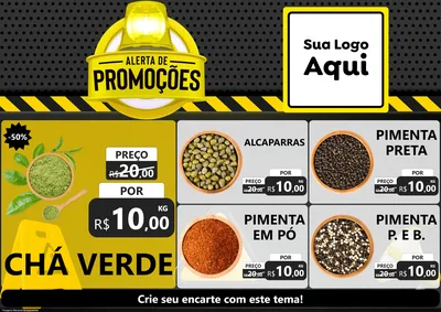 Modelo de Encarte para Encarte A4 Horizontal com o tema Alerta de Promoções para Produtos Naturais
