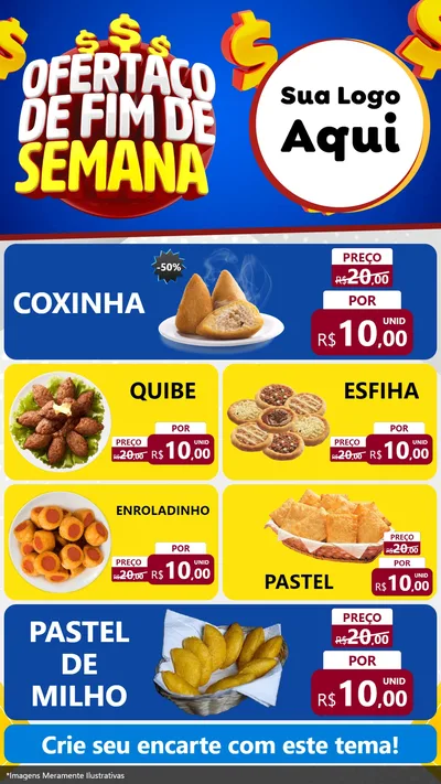 Modelo de TV para TV Vertical com o tema Ofertaço de Fim de Semana para Salgadaria