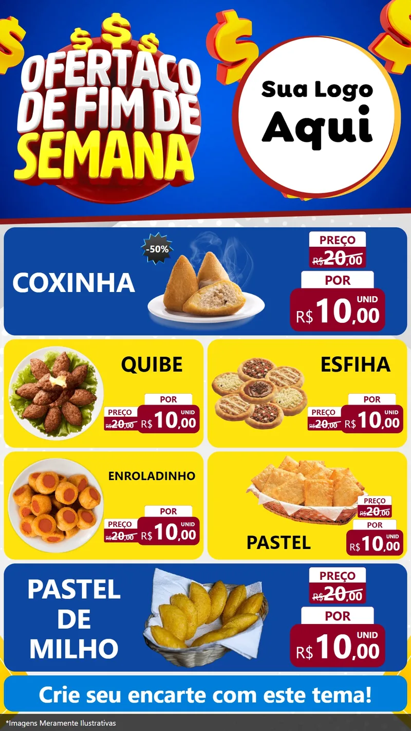 Modelo de TV para TV Vertical com o tema Ofertaço de Fim de Semana para Salgadaria
