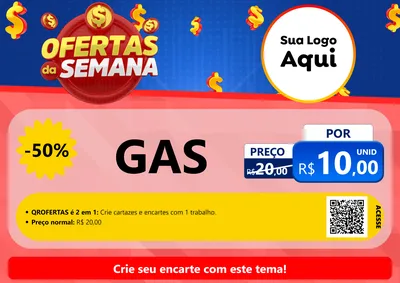 Modelo de Cartaz para Cartaz A4 Horizontal com o tema Ofertas Da Semana para Água e gás
