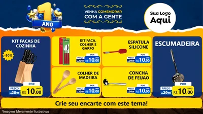 Modelo de TV para TV Horizontal com o tema Um Ano de Aniversário para Utilidades Domésticas