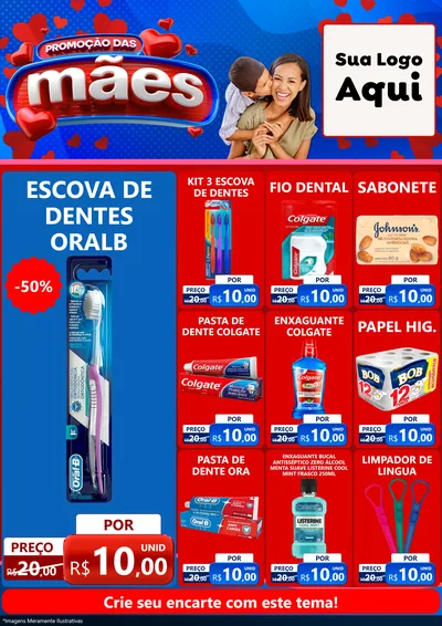 Modelo de Encarte para Encarte A4 Vertical com o tema Promoção das Mães para Higiene Pessoal