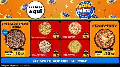 Modelo de TV para TV Horizontal com o tema Fecha Mês para Pizzaria