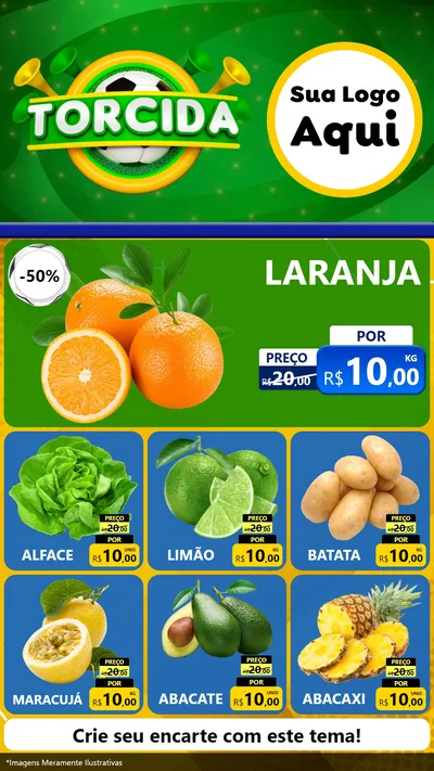 Modelo de Rede Social para Stories com o tema Torcida para Hortifrúti