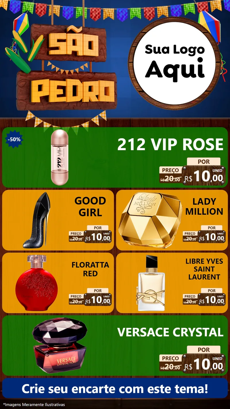 Modelo de TV para TV Vertical com o tema São Pedro para Perfumes