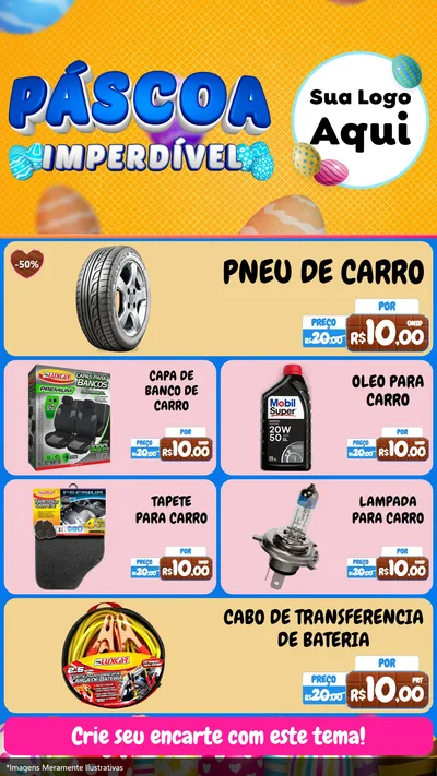 Modelo de TV para TV Vertical com o tema Páscoa Imperdível para Auto peças