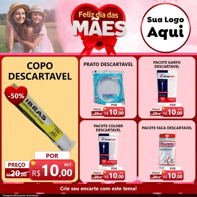 Modelo de Rede Social para Feed Facebook com o tema Feliz Dia Das Mães para Embalagens