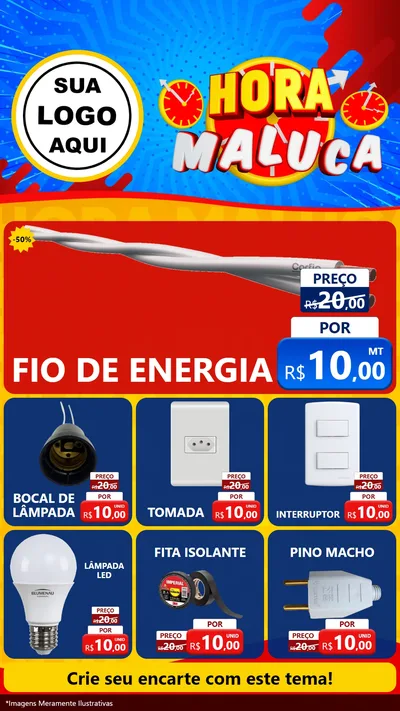 Modelo de Rede Social para Stories com o tema Hora Maluca para Materiais Elétricos