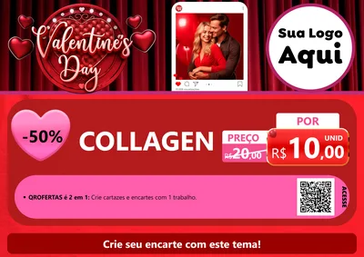 Modelo de Cartaz para Cartaz A4 Horizontal com o tema Valentine's Day para Suplementos alimentares