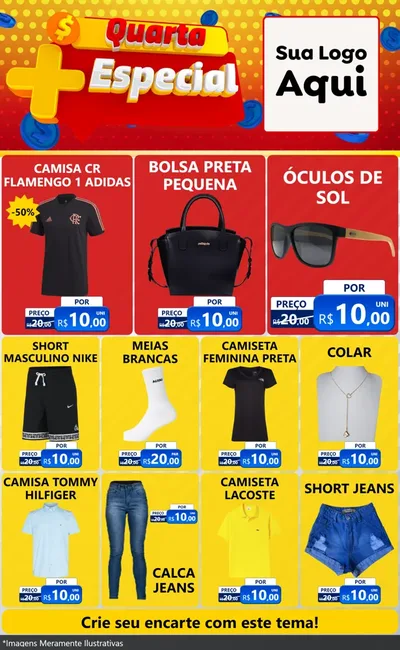 Modelo de Encarte para Encarte Grande com o tema Quarta Mais Especial para Roupas e acessórios