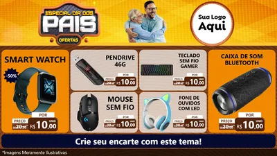Modelo de TV para TV Horizontal com o tema Especial Dia dos Pais para Informática