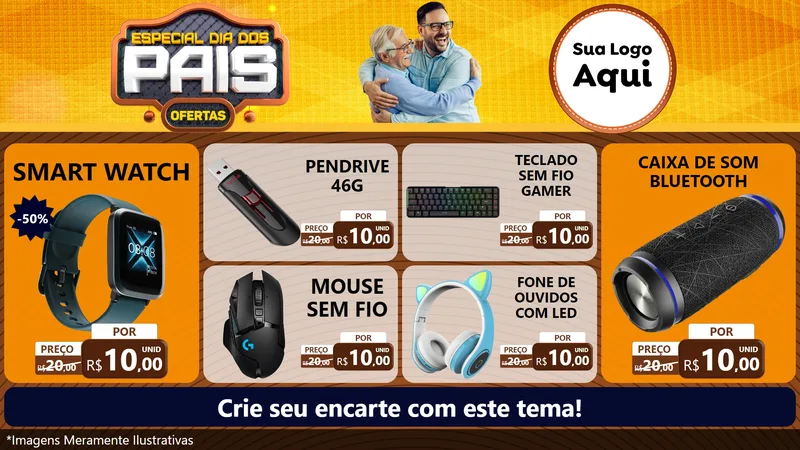 Modelo de TV para TV Horizontal com o tema Especial Dia dos Pais para Informática