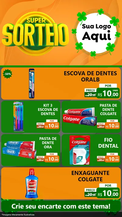 Modelo de TV para TV Vertical com o tema Super Sorteio para Higiene Pessoal