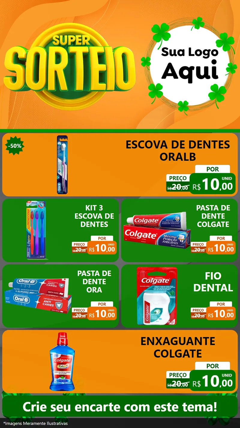 Modelo de TV para TV Vertical com o tema Super Sorteio para Higiene Pessoal