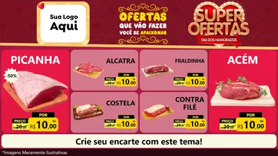 Modelo de TV para TV Horizontal com o tema Dia dos Namorados para Açougue