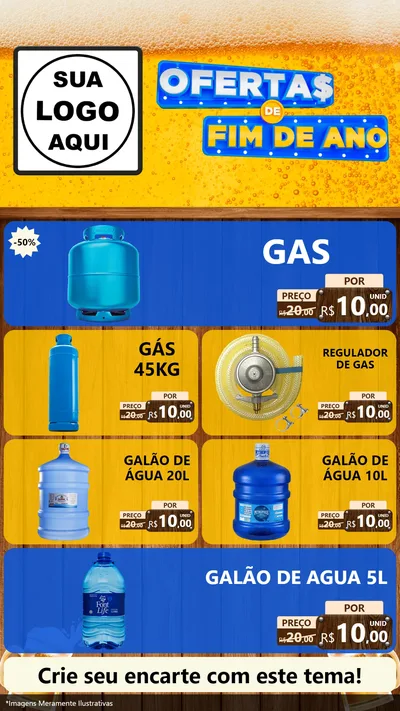 Modelo de TV para TV Vertical com o tema Ofertas de Fim de Ano para Água e gás