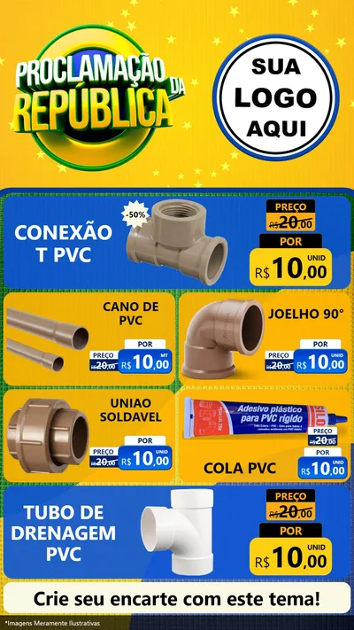 Modelo de TV para TV Vertical com o tema Proclamação da República para Tubos e conexões
