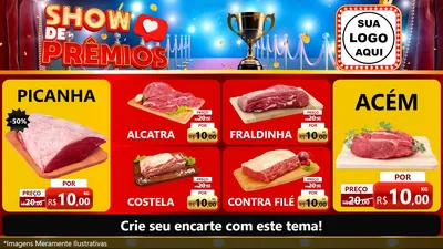 Modelo de TV para TV Horizontal com o tema Show de Prêmios para Açougue