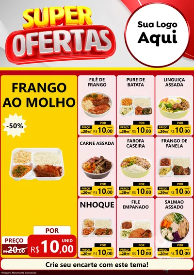 Modelo de Encarte para Encarte A4 Vertical com o tema Super Ofertas para Restaurante