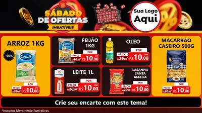 Modelo de TV para TV Horizontal com o tema Sábado de Ofertas Imbatíveis para Supermercado