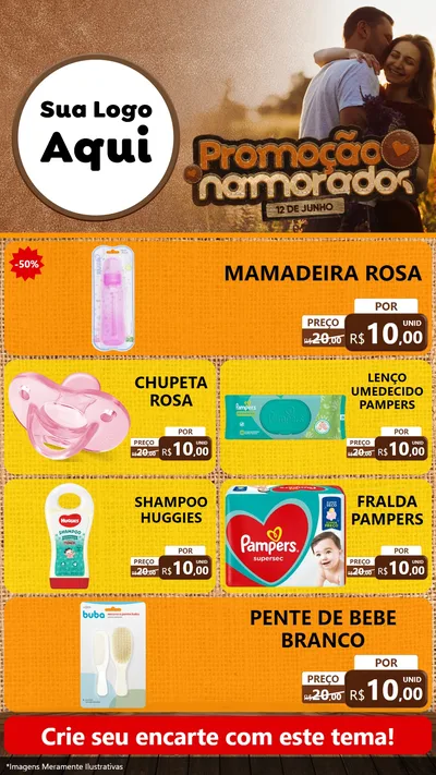 Modelo de TV para TV Vertical com o tema Promoção Namorados para Bebês