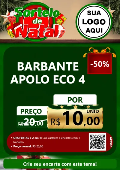 Modelo de Cartaz para Cartaz A4 Vertical com o tema Sorteio de Natal para Armarinho e Aviamentos