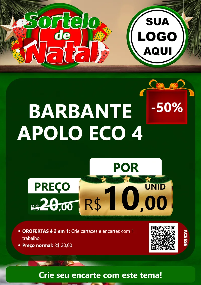 Modelo de Cartaz para Cartaz A4 Vertical com o tema Sorteio de Natal para Armarinho e Aviamentos