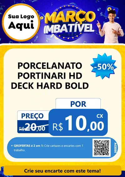 Modelo de Cartaz para Cartaz A4 Vertical com o tema Março Imbatível para Pisos e revestimentos