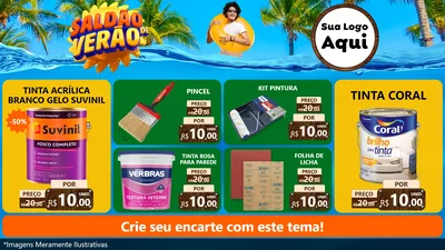 Modelo de TV para TV Horizontal com o tema Saldão de Verão para Tintas e Ferramentas