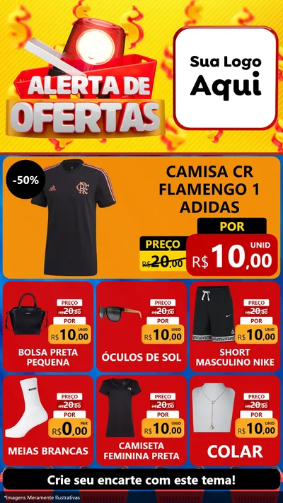 Modelo de Rede Social para Stories com o tema Alerta de Ofertas para Roupas e acessórios
