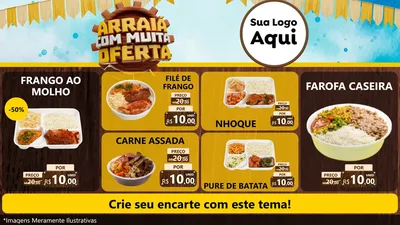 Modelo de TV para TV Horizontal com o tema Ofertas de São João - Junina para Restaurante