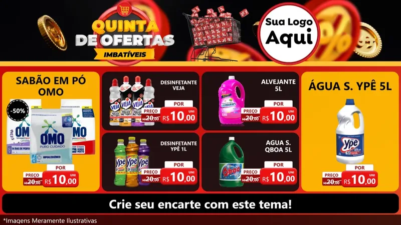 Modelo de TV para TV Horizontal com o tema Quinta de Ofertas Imbatíveis para Produtos de Limpeza