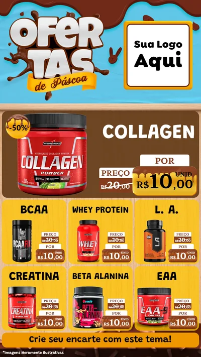 Modelo de Rede Social para Stories com o tema Ofertas de Páscoa para Suplementos alimentares