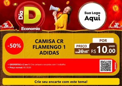 Modelo de Cartaz para Cartaz A4 Horizontal com o tema Dia D Economia para Roupas e acessórios