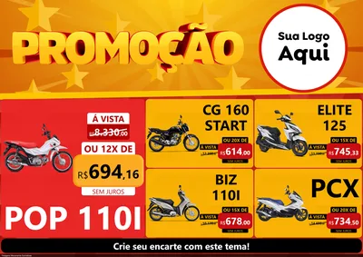 Modelo de Encarte para Encarte A4 Horizontal com o tema Promoção para Concessionaria de Motos