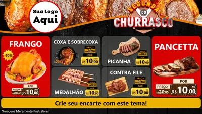Modelo de TV para TV Horizontal com o tema Segunda do Churrasco para Assados