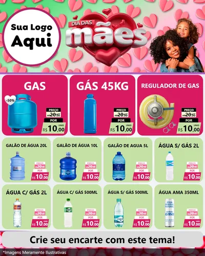 Modelo de Rede Social para Feed Instagram com o tema Dia das Mães para Água e gás
