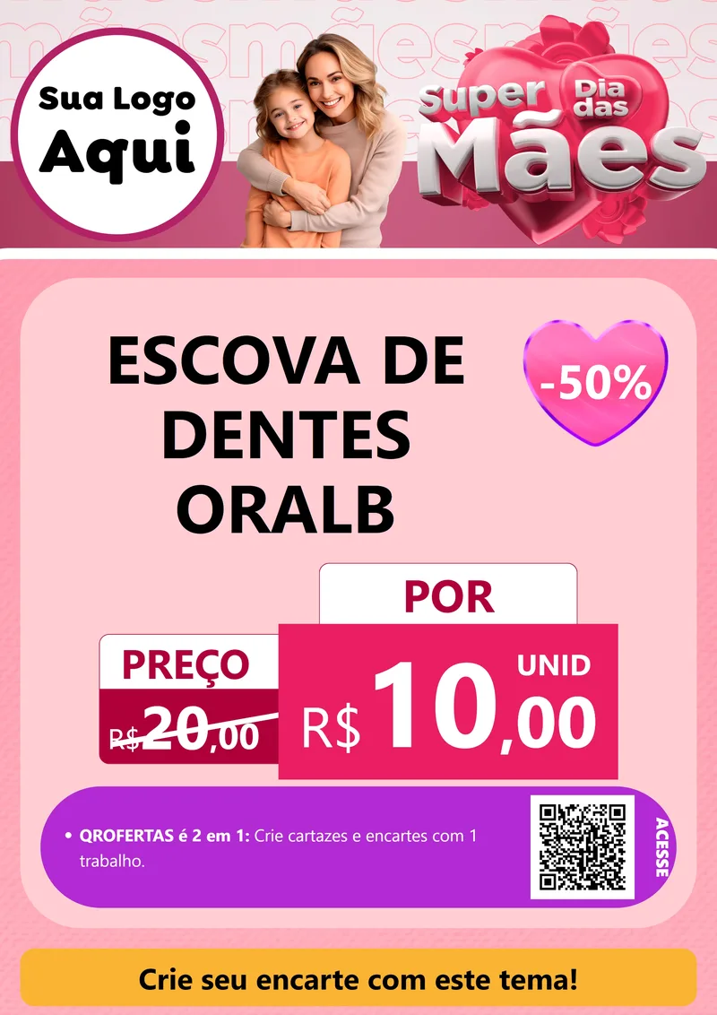 Modelo de Cartaz para Cartaz A4 Vertical com o tema Super Dia Das Mães para Higiene Pessoal