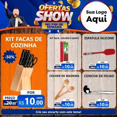 Modelo de Rede Social para Feed Facebook com o tema Ofertas Show No Fim De Semana para Utilidades Domésticas