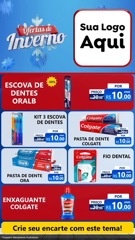 Modelo de TV para TV Vertical com o tema Ofertas de Inverno para Higiene Pessoal