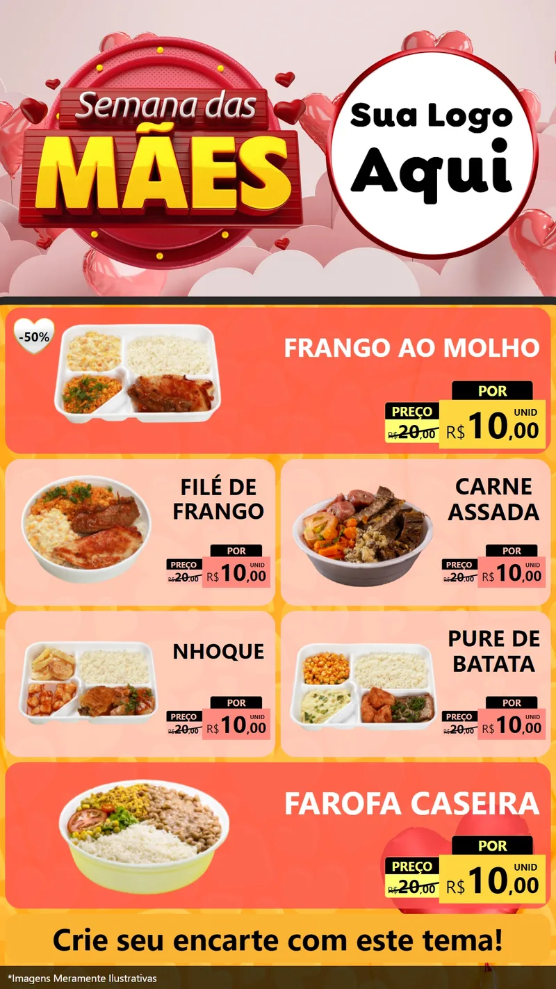Modelo de TV para TV Vertical com o tema Semana das Mães para Restaurante