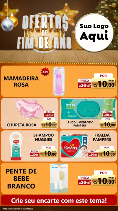 Modelo de TV para TV Vertical com o tema Ofertas de Fim de Ano para Bebês