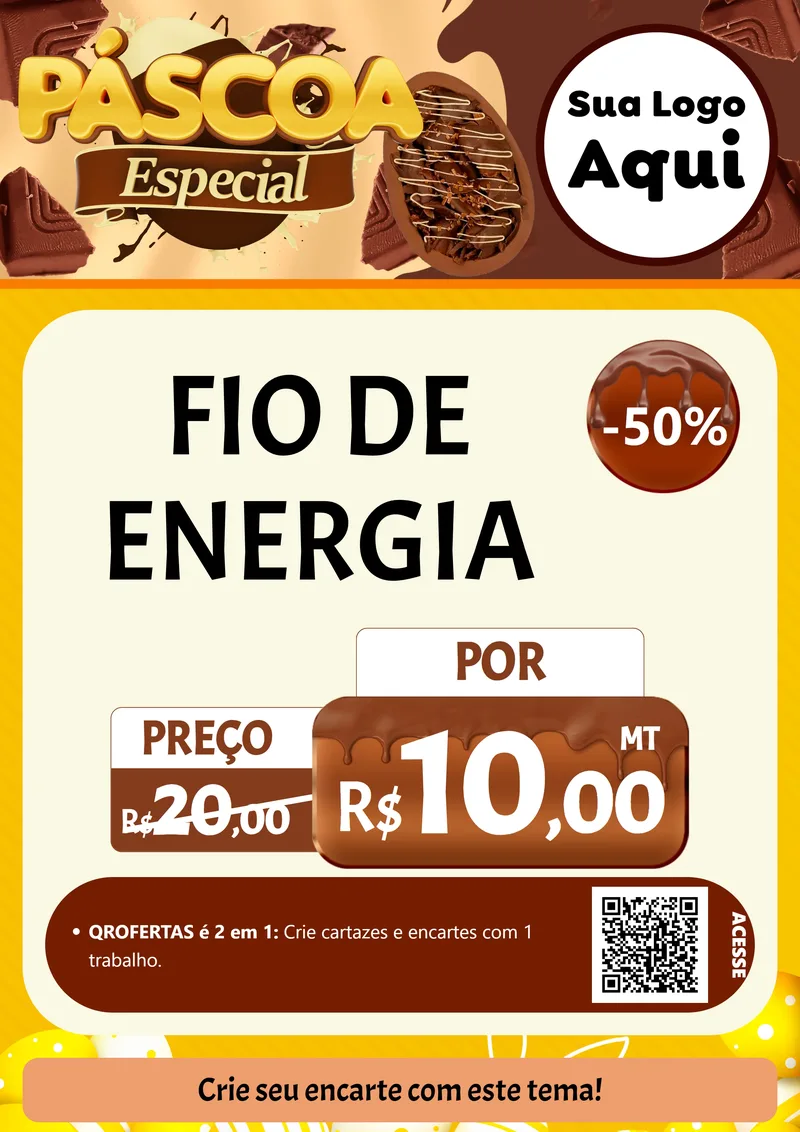 Modelo de Cartaz para Cartaz A4 Vertical com o tema Páscoa Especial para Materiais Elétricos