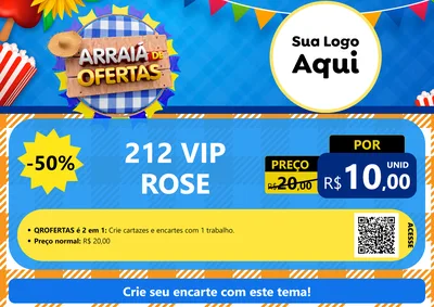 Modelo de Cartaz para Cartaz A4 Horizontal com o tema Arraiá de Ofertas para Perfumes