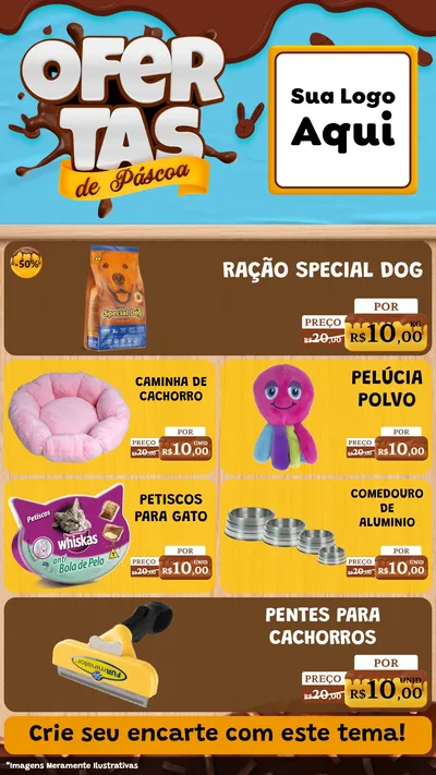 Modelo de TV para TV Vertical com o tema Ofertas de Páscoa para Pet Shop