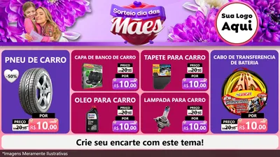 Modelo de TV para TV Horizontal com o tema Sorteio Dia das Mães para Auto peças