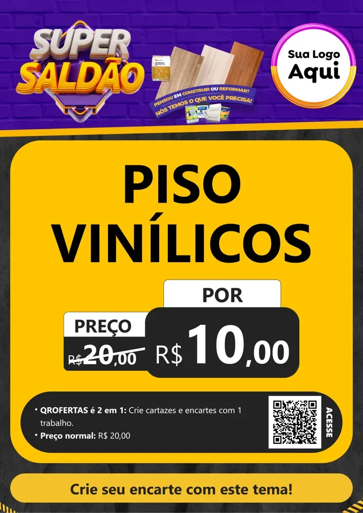 Modelo de Cartaz para Cartaz A4 Vertical com o tema Material de construção para Material para Construção