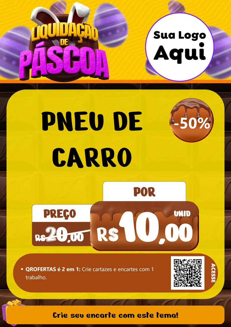 Modelo de Cartaz para Cartaz A4 Vertical com o tema Liquidação de Páscoa para Auto peças