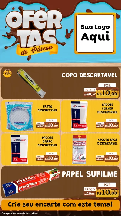 Modelo de TV para TV Vertical com o tema Ofertas de Páscoa para Embalagens